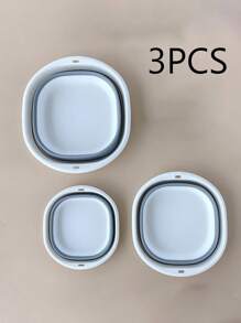 Foldable Washbasin For Dormitory Use Student Washbasin Portable Travel Plastic Compression Basin Folding Water Basin, Folding Basin Portable Silicone Foldable Washbasin Washbasin Student Dormitory Plastic Soaking And Washing Basin Multi-Use. Home Bathroom Decor Fall Decor Back To School
