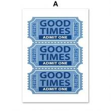 1pc Retro Good Times Ticket Lucky You Dice Gallery Wall Art Prints Blue Abstract Posters Canvas Painting Pictures Living Room Decor No Frame