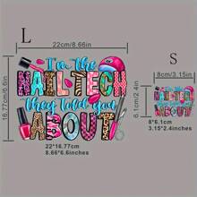 1 /2 /3 美甲科技主题热转印贴花贴片，卡通美甲设计熨烫贴纸，适用于 DIY 服装、T 恤、帽子、包包 - 适合美甲爱好者的 A 级可洗装饰徽章 - 彩色 - 查看 2