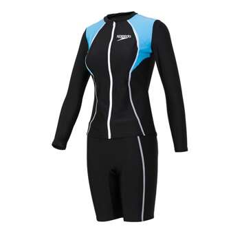 Speedo 拉鍊式上衣與及膝泳褲套裝 女運動休閒泳裝8-12954H038