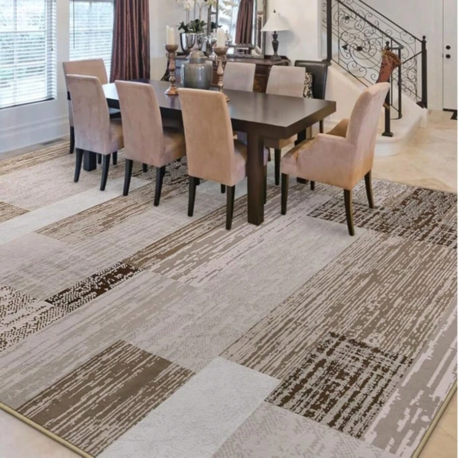Modern Geometric Patchwork Carpet, 5x8 Cm Camel Large Rug For Living Room, Rockwood Collection Bedroom Interior Rug, Entrance Dining Room Office Throwing Rug Floor Décor - 駝色 - 查看 1