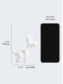 1pc Handmade Resin Balloon Dog Statue Ornament - Cute White Animal Sculptures For Home Decoration And Valentine's Day Gifts, Birthday Gifts Graduation