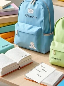 1pc Custom Name Cartoon Robot Signature Stamp For Kids, Cartoon Pattern Name Stamps Personalized, DIY Customized Cartoon Self Inking Name Stamp - White - View 7