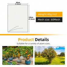 1 Pc Large Fruit Tree Netting Cover With Zipper, Garden Netting Pest Barrier Plant Tree Cover Bag Bug Bird Netting For Fruits Vegetables Tree Garden Protection Netting For Plant With Drawstring
