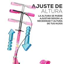 Children's Scooter 3 Wheels With Front Brake LED Light For Outdoor Play - Pink - View 4