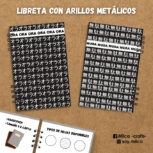 Libreta media carta Ora Ora - Muda Muda - Blanco y Negro - Ver 1