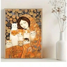 1pc Vintage Poster: Artistic Cats In A Cozy Embrace - Perfect Gift For Cat Lovers - Suitable For Home, Office, Or Hotel Decor, Modern Minimalist Style Print, Living Room And Room Decoration, Bathroom Decoration, Ideal Gift, No Frame