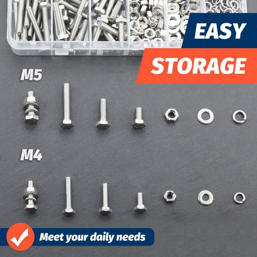QUARKZMAN Edelstahl Gewindestangen Set - 8x M4 33cm Mit Muttern & Unterlegscheiben Für DIY & Handwerk