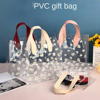 PVC Transparent Flexible Tote Bag/ Shopping Bag/Packaging Bag/ Plastic Grocery Bag/ Flower Bag