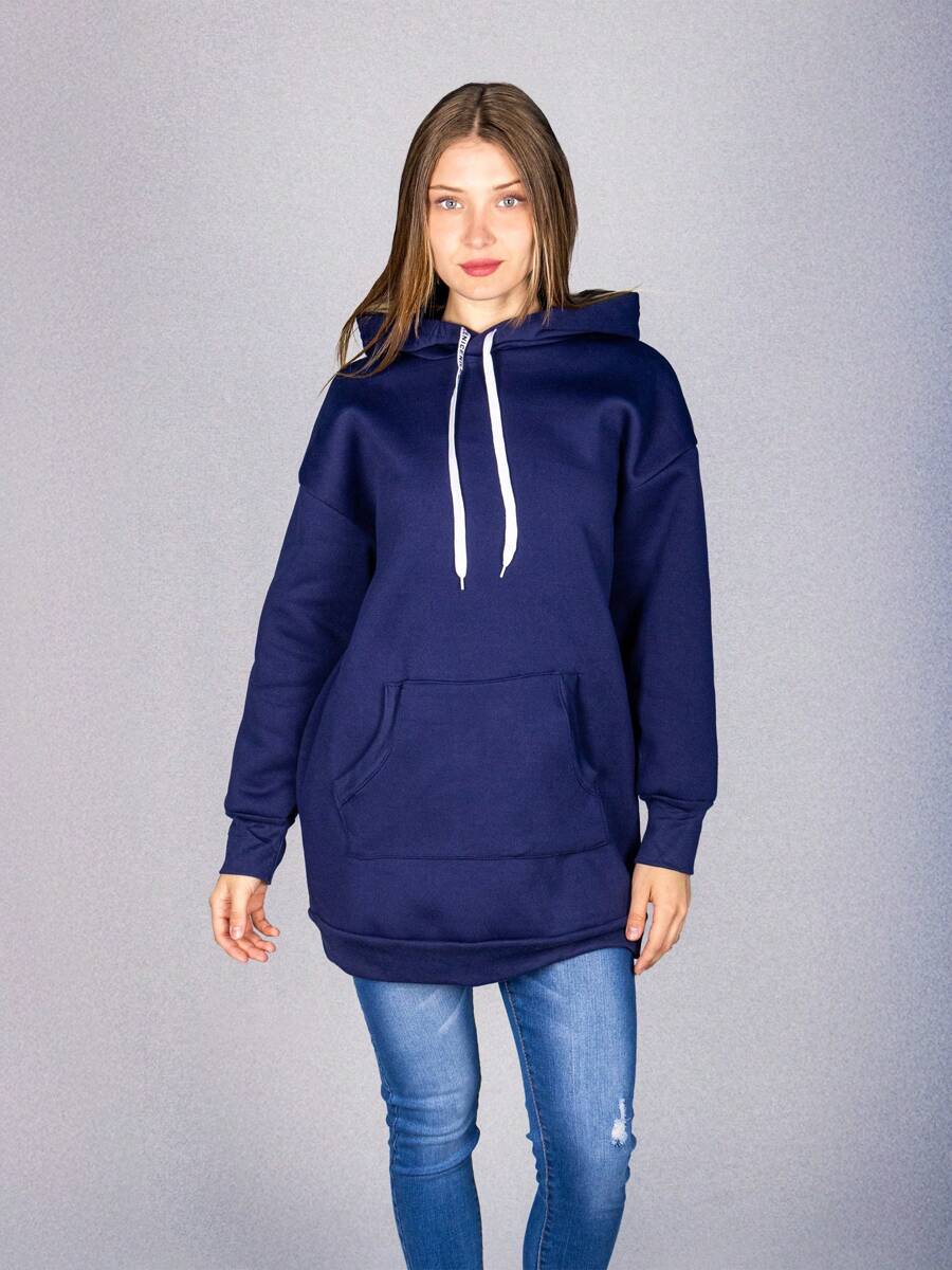 Sudadera holgada con capucha para mujer, Colección Nice Hoodie - Azul - Ver 1