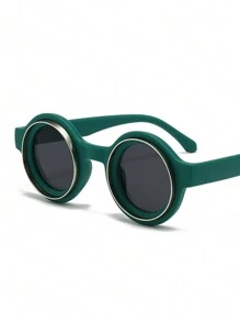 4/3/1 件 2025 新款个性复古圆框时尚眼镜，女士金属双环大框眼镜，户外派对嘻哈情侣趣味日常佩戴时尚眼镜，送给她作为情人节节日礼物。 - 彩色 - 查看 18