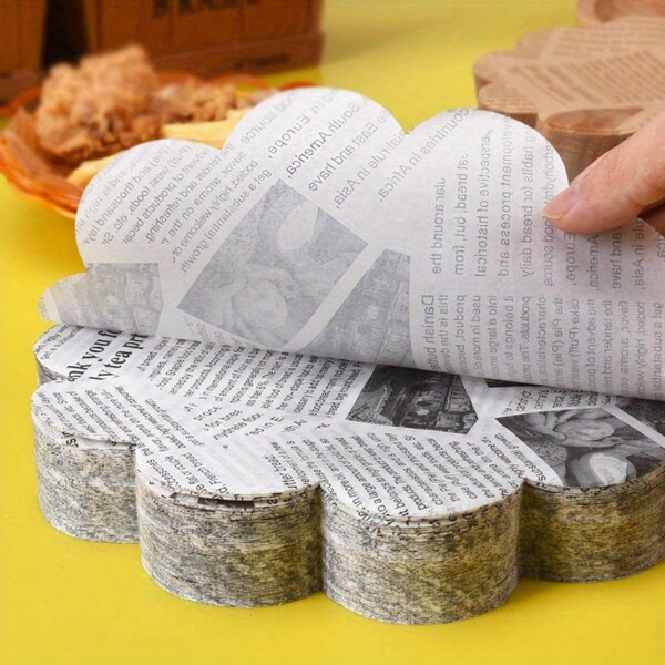 100 Stücke ölfestes Zeitungsdruck Backpapier für Sandwiches, Burger und fritierte Hühnchen - perfekt für Backen, Kochen und den Küchengebrauch