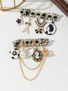 1 chiếc trâm cài áo vương miện tua rua phong cách cung điện thanh lịch, phụ kiện trang sức quyến rũ tông vàng, quà tặng cho phụ nữ, thích hợp để đeo hàng ngày - cổ điển - Xem 7