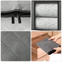 3 Pack 90L Large Clothes Storage Bags With Clear Window Collapsible Storage Bags With Lids Reinforced Handles For Organizing Clothes, Bedding, Blankets, Storage Boxes For Home Use (Black) - Grey - View 4