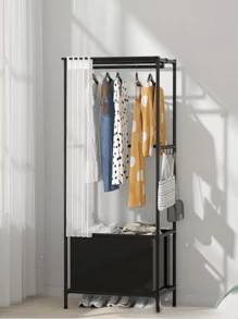 多层便携式衣柜整理器，带金属框架和塑料搁板，简易卧室衣柜，可移动，易于组装和拆卸，适用于客厅、卧室、书房、办公室、节日礼物、儿童礼物卧室、整理器、整理器、家庭存储、女士白色 T 恤、女士黑色裤子、女士冬装、连衣裙、女士冬装、优雅女装、女士白衬衫、长袖、女士白色连体裤、女士春季连衣裙、女士春季服装、春季、春装、极简主义、夏季上衣