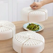 1pc Foldable Food Cover, Fly-Proof Lid, Table Leftovers Dust Cover, Compact Size For Easy Storage, Suitable For Kitchen And Dining Room - White - View 5