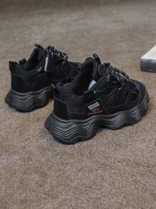 Latest Model Spring/Autumn Children's Shock-Absorbing Sports Shoes, Chic For Boys, Net Celebrity Style Balance Shoes For Girls Aged 1-5 Years Old