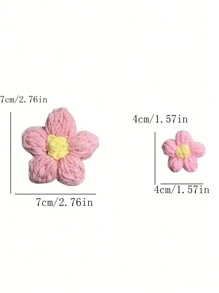 5 pièces de fleurs en crochet bouffantes finies à la main, matériel de transformation de miroir, fleurs décoratives pour miroir pied-de-biche, décoration de cadre de miroir au sol créative faite à la main, purement tricotées à la main, convient pour les vêtements, les parapluies, les rideaux, les patchs de tuyaux de climatiseur et l'embellissement