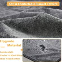 Tappetino riutilizzabile e impermeabile per cani che pipì, con stampa di zampe di cane, tappeto assorbente veloce per letto del cane, tappeto extra large e morbido per il sonno degli animali domestici - Grigio - Visualizzare 4