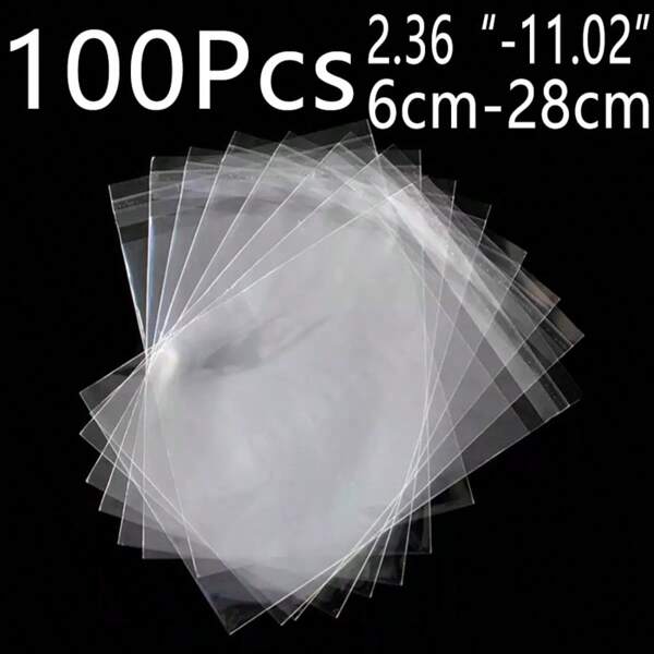 500pcs 2.36"-11.02" Assorted Size OPP Self-Adhesive Cellophane Bags, Reusable Resealable Gift Packaging Bags, Transparent Bags For Jewelry, Bouquet, Anniversary, Birthday, Wedding, Back To School, Pants, Shoes, Outdoor Gardening Tools, Holiday Gifts, Clothes Storage, Suitable For Travel, Storage, Packaging, Gifts, Festivals, Transportation