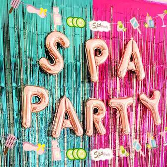 LaVenty Spa Party Balloons Spa Party Decoration Nail Polish Banner Spa Party Banner Spa Theme Birthday Party Salon Party Decoration Makeup Party Decoration