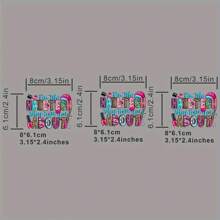 1 /2 /3 美甲科技主题热转印贴花贴片，卡通美甲设计熨烫贴纸，适用于 DIY 服装、T 恤、帽子、包包 - 适合美甲爱好者的 A 级可洗装饰徽章 - 彩色 - 查看 3