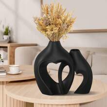 Bình hoa Zormon màu trắng để trang trí, Bộ 2 bình gốm hình trái tim, Bình hoa hình trái tim phong cách Bắc Âu, Bình hoa trang trí tối giản cho trung tâm bàn tiệc cưới, phòng ăn, phòng khách, văn phòng, trang trí nhà cửa - Nhiều màu - Xem 8