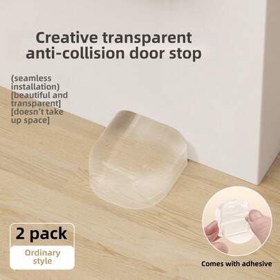 1 miếng chặn cửa sáng tạo - Dây đeo silicon trong suốt có đế kim loại, chất liệu PU êm ái, thích hợp sử dụng tại nhà