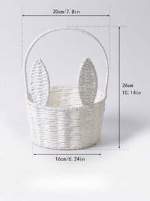 1 件复活节兔子篮子杂物收纳盒编织花篮野餐篮复活节篮子适用于家庭花园派对露营厨房户外装饰 - 1pc - 查看 14