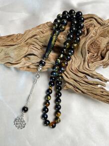 1 件经典 45 件树脂仿琥珀珠手链，适合男士日常佩戴 - 金黃色 - 查看 2