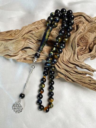 1 件经典 45 件树脂仿琥珀珠手链，适合男士日常佩戴