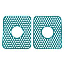 kangten 2PCS Quadratische Spülbeckenmatte Spülbeckenschutzmatte Silikon isolierte - Grün - Übersicht 5