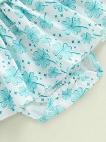 Baby Girl Romper Newborn Dress Long Sleeve Letter Bowknot Doll Collar Bodysuit Ruffle Skirt Cute Spring Clothes - Mint Green - View 7