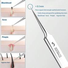 6 PEÇAS Conjunto de Agulhas para Remoção de Acne e Cravos com Lupa, Agulha de Aço Inoxidável para Remoção de Manchas Pretas, Espinhas e Limpeza Profunda, Kit de Cuidados com a Pele