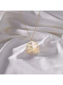 1 pièce Collier pendentif avec nom de baseball en acier inoxydable, thème minimaliste et élégant. Bijou de sport personnalisé, convient pour le port quotidien des femmes. Accessoire sans pierre précieuse.