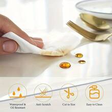 1 pieza Alfombrilla de escritorio de vidrio suave transparente, cubierta de escritorio de PVC resistente al agua y al aceite, fácil de limpiar para escritorio de escuela/aula, mesa de comedor, mesa de café, protector de escritorio de plástico cristal resistente al agua, alfombrilla para silla, alfombrilla antideslizante para piso