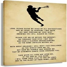 Lords Prayer Wall Art Lacrosse Poster Framed Sports Quotes Wall Decor Vintage Canvas Art Painting Lord Prayer Picture For Boy Room Framed - Black and White - View 2
