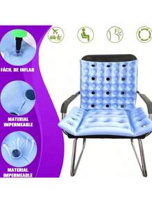 Cojin Silla De Ruedas Antillagas - Antiescaras Ortopedico, Silla de ruedas anti-decúbito colchón de aire cojín, cojín inflable especial cuidado médico de ancianos presión dolor de nalga junta, silla de ruedas en casa ancianos cadera cojín inflable - Azul - Ver 3
