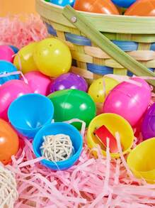 20-200pcs Fillable Plastic Easter Eggs With Hinges, Vibrant Colors, Bulk, Ideal For Easter Egg Hunts, Surprise Eggs, Easter Party Decorations, 2.36 Inches, Random Colors