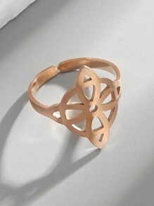 1 Pc Stainless Steel Witch Knot Ring Hollow Celtic Knot Adjustable Open Ring Elegant Fashion Irish Witchcraft Amulet Jewelry