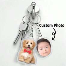1pc Customized Acrylic Photo Keychain, Personalized Pet/Portrait Picture Keyring Pendant, Backpack Charm, Suitable As Customized Gift,Durable,Engraved,Stainless,Colorful,Cute,Adorable,Funny,Kawaii,Y2K,Stylish,Unisex,Casual,Custom,Personalized,Unique,Customized,Ideal Gifts For Him,Ideal Gifts For Her,Her,Boyfriend,Girlfriend,Family,Friends