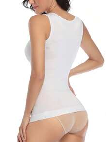 Shapewear Tank Tops For Women With Built In Bra Tummy Control Belly Compression Camisoles Body Shaper Padded Tanks - White - View 5