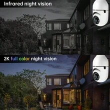 Light Bulb Camera 2K Resolution Home Wifi3MP Security Camera, Intelligent 360 Ptz Indoor/Outdoor Light Bulb Security Camera, Remote Voice Intercom HD Night Vision Light Bulb Security Camera Can Be Used Indoors And Outdoors