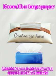 Customizable Personalized Paper Towel Box, Tabletop Living Room Bamboo & Wood Tissue Box, Simple & Elegant, Multifunctional Creative Paper Towel Holder, Tissue Box Organizer For Office, Restaurant, Kitchen, Cafe, Salon And More, Support Customization - Multicolor - View 4