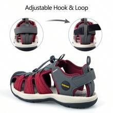 Knixmax Women's Sport Sandals Athletic Closed Toe Hiking Sandal Spring Summer Fishing Beach Water Walking Sandals - Burgundy - View 6