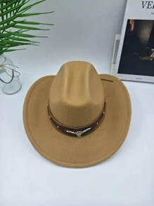 Unisex Western Style Szeroki Rondo Miękki Filcowy Kapelusz, Modny Design Z Paskiem, Nadaje Się Do Aktywności Na Świeżym Powietrzu, Ochrona Przed Słońcem, Urodziny, Festiwale Muzyczne, Imprezy, Idealny Prezent