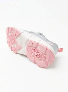 mini bala Kids' Breathable Running Shoes, Anti-Slip Sneakers With Antibacterial Insole And Hook And Loop Strap - Smoky Silver 20302 - View 6