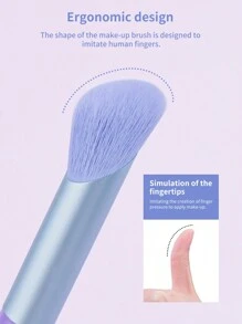MAANGE 7pcs Professional Facial Makeup Brushes Set, Foundation, Blush, Foundation, Eyeshadow, Contour, Concealer, Shadow Brush, Makeup Tools With Soft Fiber And Skin Friendly Suitable For All Skin Types For Easy Carrying, Brush For Travel, Gift For Women & Girls - 紫色 - 查看 8
