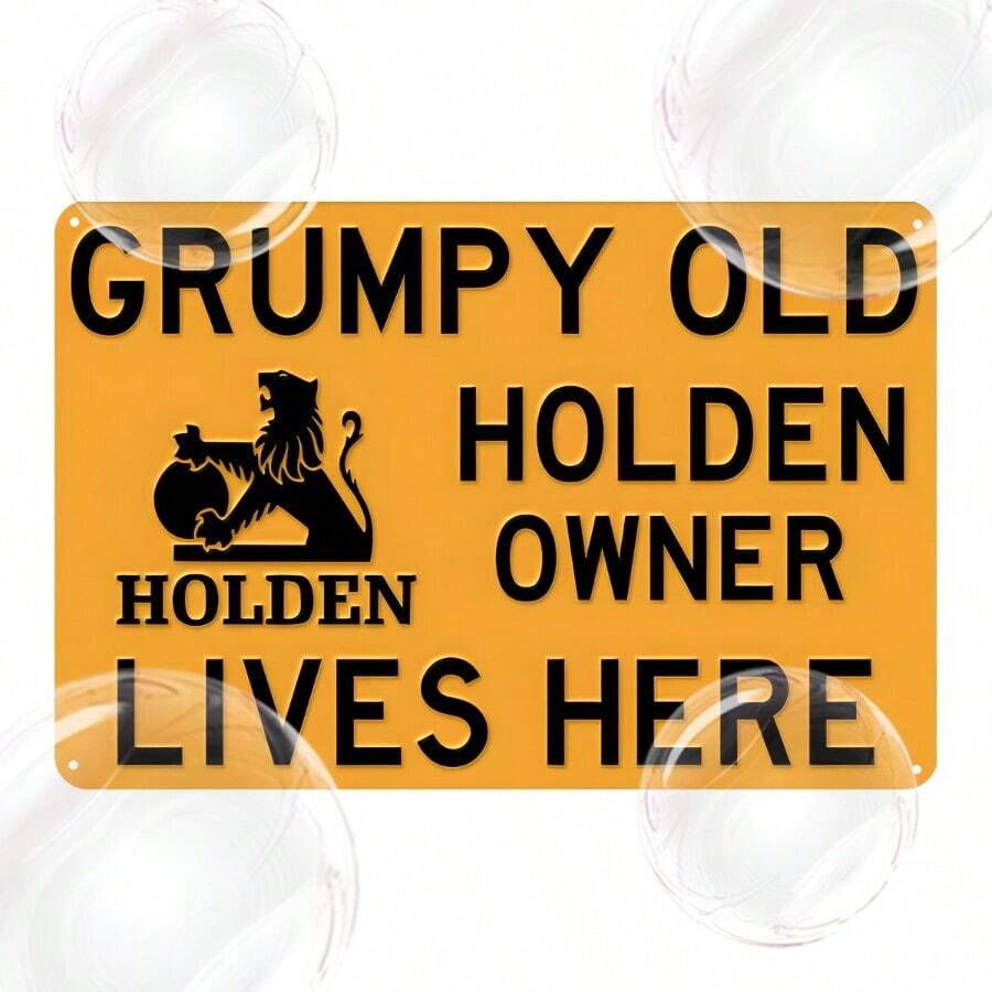 老霍顿车主”复古金属锡标牌 - 8 英寸 X 12 英寸 | 非常适合家庭、酒吧、车库装饰和礼品