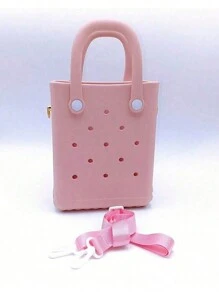 Mini Rubber Summer Beach Bag, Eva Hole Travel Tote Bag, Waterproof Storage Bag For Outdoor Sports Pool Boat,The Best Gift For Mothers On Mother's Day, Fashionable Shoulder Bag, Suitable For Daily Storage, Fashionable Item, Essential For Beach Travel, Vacation Item, Valentine's Day Gift - Multicolor - View 5
